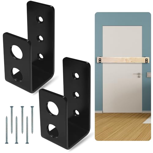 SecurityMan Heavy Duty 2x4 Door Barricade Brackets - 700lbs of Force, Door Brace Install in -(2pc) Thick 3.5mm Iron Metal U Bracket | Rust Proof - Gate Bar Holder for Indoor/Outdoor Door Security Bar - Image 1