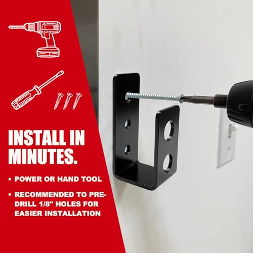 SecurityMan Heavy Duty 2x4 Door Barricade Brackets - 700lbs of Force, Door Brace Install in -(2pc) Thick 3.5mm Iron Metal U Bracket | Rust Proof - Gate Bar Holder for Indoor/Outdoor Door Security Bar - Image 5
