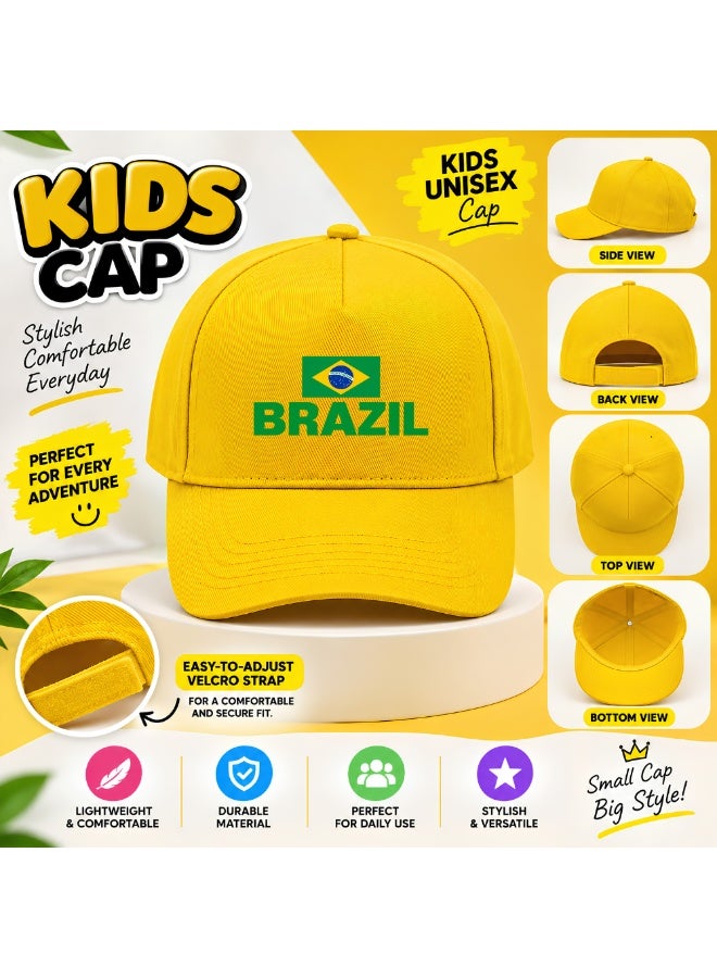 Brazil Sports Cap With Adjustable Velcro Closure For Kids Unisex - Image 3