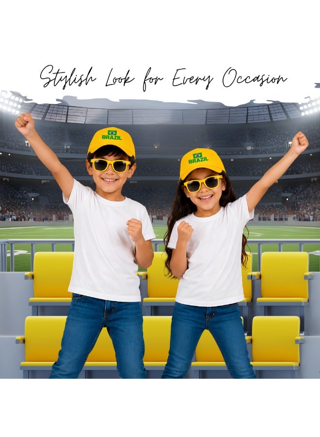 Brazil Sports Cap With Adjustable Velcro Closure For Kids Unisex - Image 2