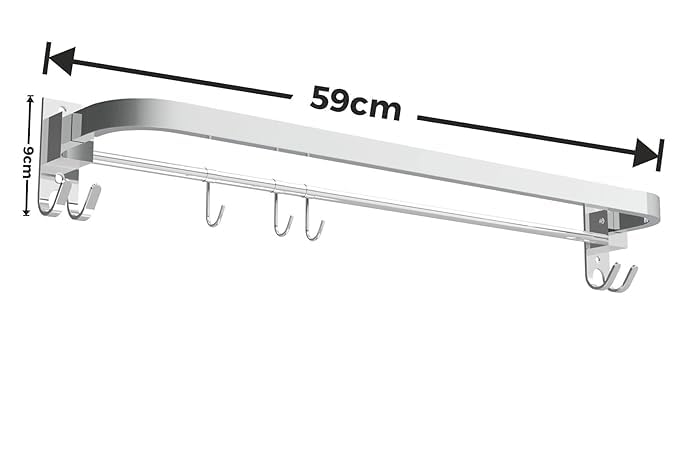 SUNDRY 24" INCHES Star Towel Rod. Glossy Finish with LN Fitting for Premium Look. High Value Product Towel Rod for Bathroom Fittings, Silver - Image 3