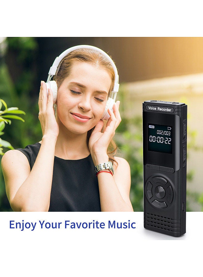 32GB Digital Voice Recorder Voice Activated Recorder Dictaphone MP3 Player HD Recording 13 Continuous Recording Line-In Function for Meeting Lecture Interview Class MP3 Record