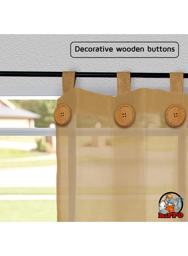 Hippo HIPPO 150 GSM Outdoor Sun Blocking Balcony Loop Curtains Sun & UV Protection, Light Filtering 9FT Long Door Curtain (3FTX9FT, Beige, 2 PC) - Image 4