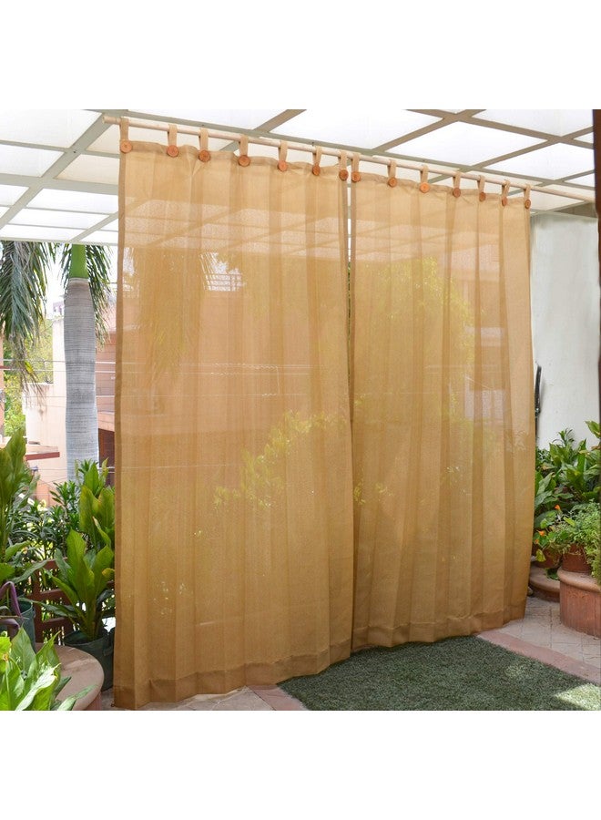 Hippo HIPPO 150 GSM Outdoor Sun Blocking Balcony Loop Curtains Sun & UV Protection, Light Filtering 9FT Long Door Curtain (3FTX9FT, Beige, 2 PC) - Image 1