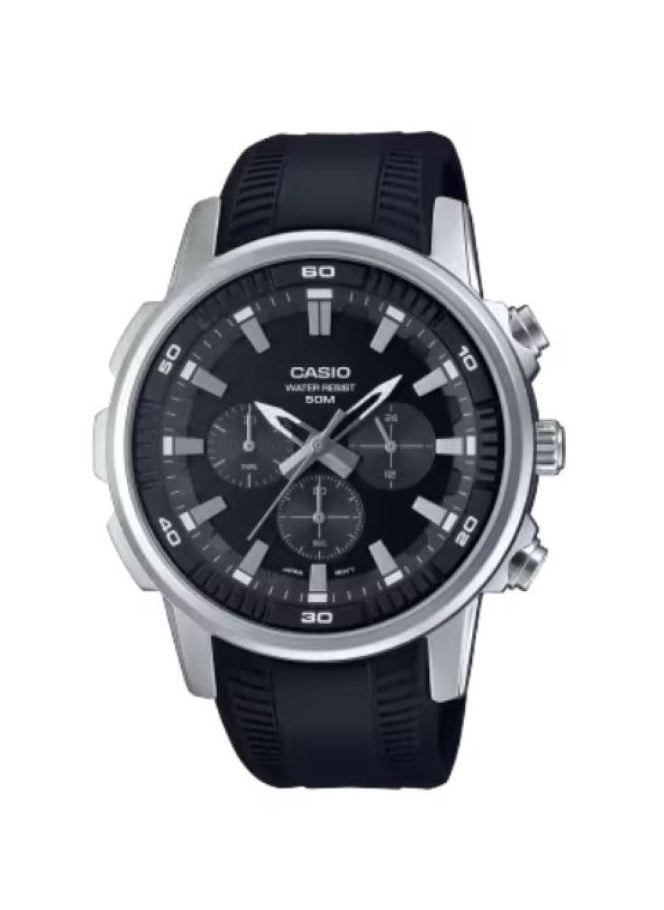 Casio Watch for Men - Analog Mixed - Black Dial Resin Band Watch MTP-E505-1AVDF.