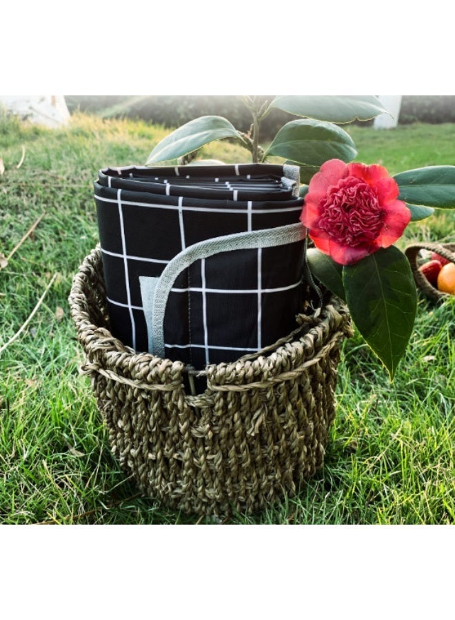 أف بي سي مقاومة للماء المحمولة في الهواء الطلق نزهة حصيرة، أسود، 140x150cm - Image 1