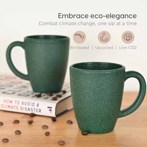 Eha Earth-Friendly Classic Coffee Mug Set of 4 | 300 ml | Made with Rice Husk & Bamboo Fibers | Microwave Safe | for Hot & Cold Coffee, Milk & Tea Cup | Matte Finish Mugs |Multicolor-Dark - Image 3
