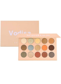 Vodisa Colorful Eyeshadow Palette Matte Shimmer High Pigmented Eyeshadow Pallet 15 Colors Professional Makeup Nudes Warm Natural Long Lasting Waterproof Eye Shadow with Make Up Brushes Set (Brown)  - Image 3
