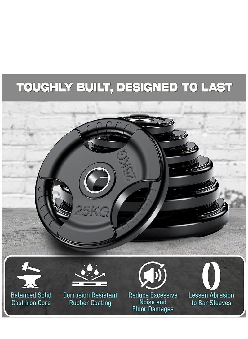 Sky Land Fitness Olympic Weight Plate With Rubber Finish| Barbell Weight Plate Disc For Lifting & Strength Training, 25kg  - Image 2