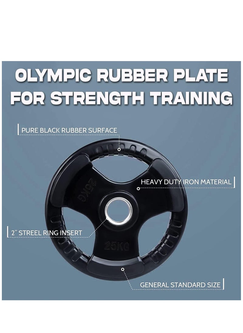 Sky Land Fitness Olympic Weight Plate With Rubber Finish| Barbell Weight Plate Disc For Lifting & Strength Training, 25kg  - Image 4