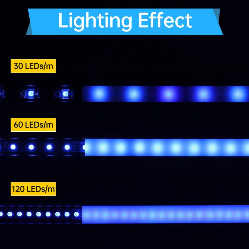 Muzata 6Pack 3.3FT/1M V Shape LED Channel Silver Aluminum LED Strip Diffuser Channel with Milky White Cover Frosted Corner Lighting Easy Installation V1SW WW 1M - Image 5
