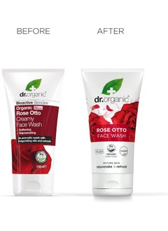 dr.organic Dr. Organic Rose Otto Face Wash, Rejuvenate & Refresh, 150Ml  - Image 4
