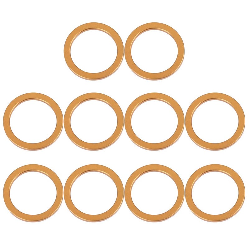 F FIERCE CYCLE 10pcs 30mm ID 40mm OD Motorcycle Exhaust Muffler Pipe Gasket Copper Tone for Honda CG125
