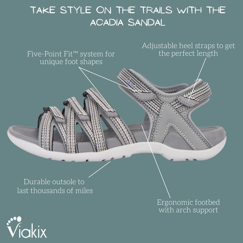 Viakix Womens Sport Sandal â€“ Comfortable Athletic Stylish Hiking Shoes, with Arch Support, Outdoors, Walking, Water, River, Trekking, Glacier 8 - Image 5