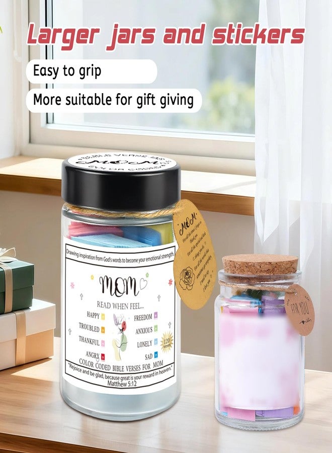 TABGACH Gifts for Mom,Upgrade Bible Verse Jar for Mom Gifts From Daughters Son,Mother Birthday Gift for Mom,Heartfelt Thank You Mothers Day Christian Gift for Women,Prayer Jar 120 Verses 8 Emotions - Image 5