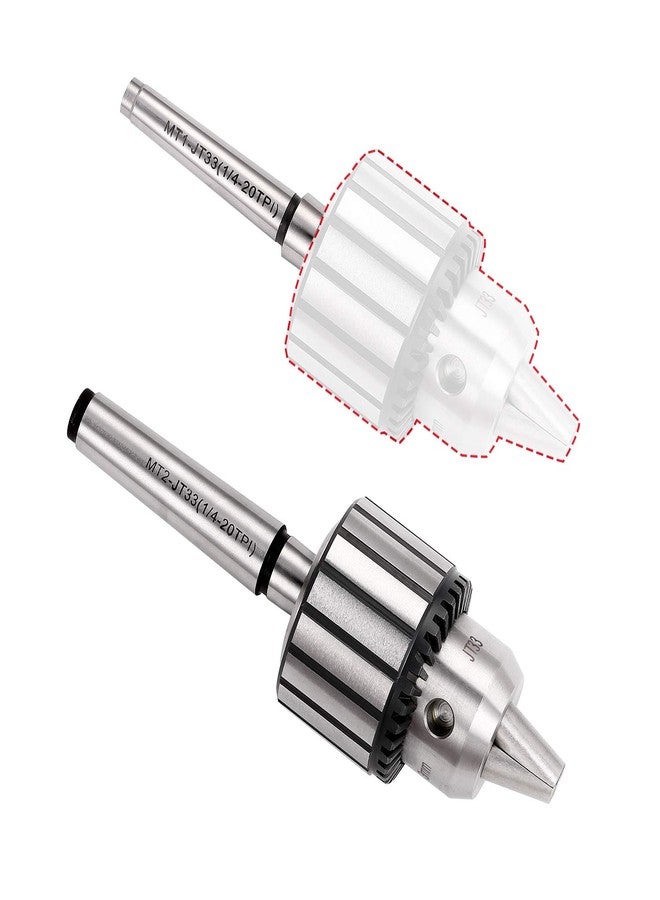 KingTool 4 Pcs Drill Chuck Set - 1/2-Inch Drill Chuck with Chuck Key with #1 (JT33-MT1) and #2 (JT33-MT2) Morse Taper Arbor - Image 4