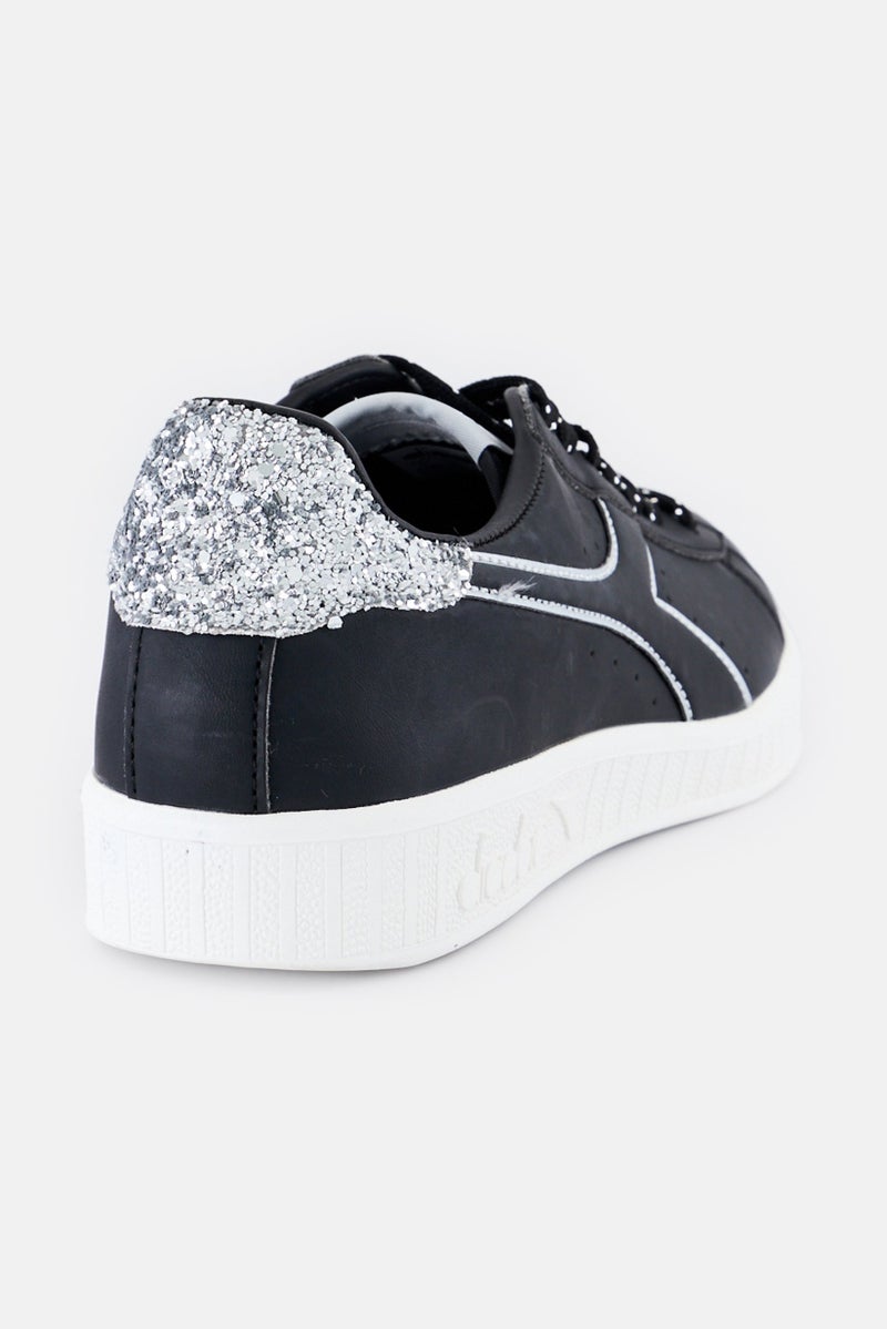 DIADORA Women Game Lace Up Outdoor Shoes, Black - Image 3