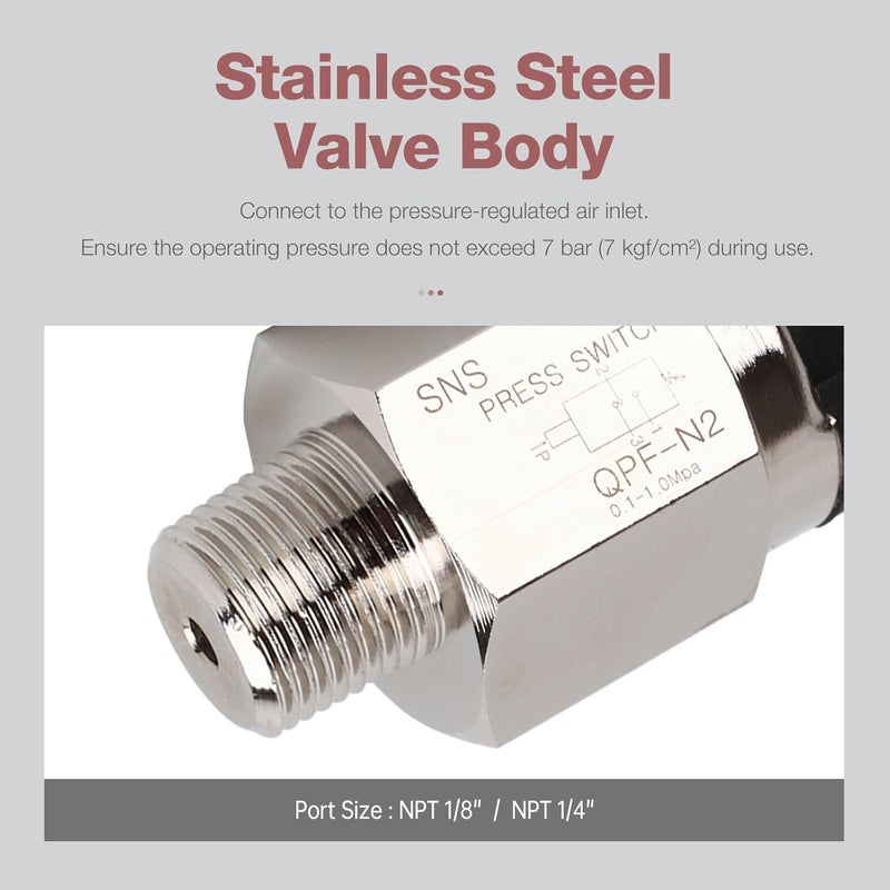 Sns 1/4 Inch NPT Male Thread Pneumatic Adjustable Diaphragm Type Pressure Switch Normally Open and Closed Integrated QPF-N2 - Image 4