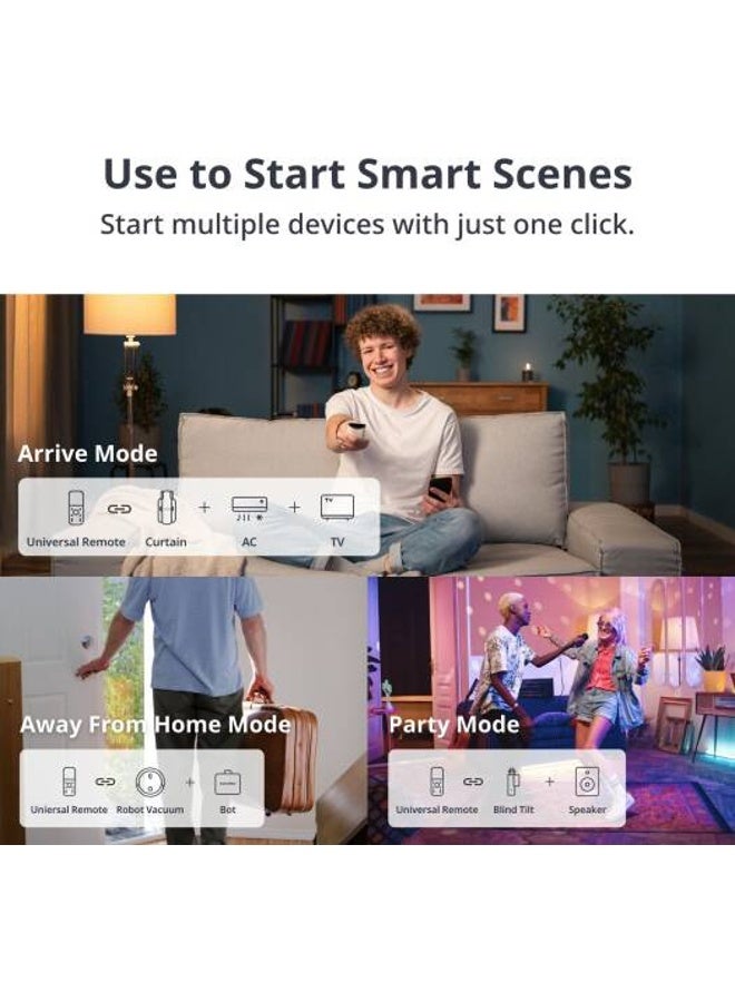 سويتش بوت SwitchBot Multi-Use Smart Universal Remote Control with Customized App, Hub Required, Control 10 IR, 15 Bluetooth Devices & 10 Scenes, Compatible With TV/AC/SwitchBot Bot, Curtain | W4600000 - Image 3