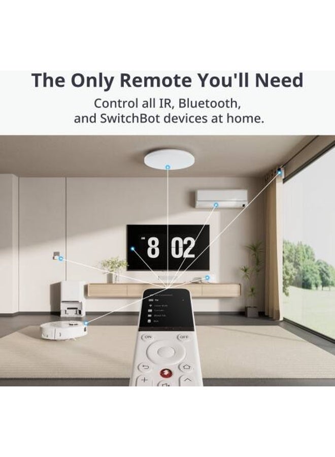 سويتش بوت SwitchBot Multi-Use Smart Universal Remote Control with Customized App, Hub Required, Control 10 IR, 15 Bluetooth Devices & 10 Scenes, Compatible With TV/AC/SwitchBot Bot, Curtain | W4600000 - Image 2