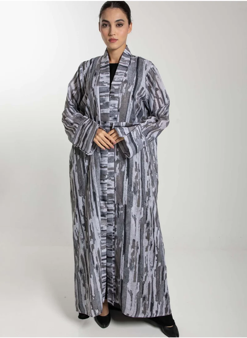 MSquare Fashion Front Open Camouflage Linen Abaya