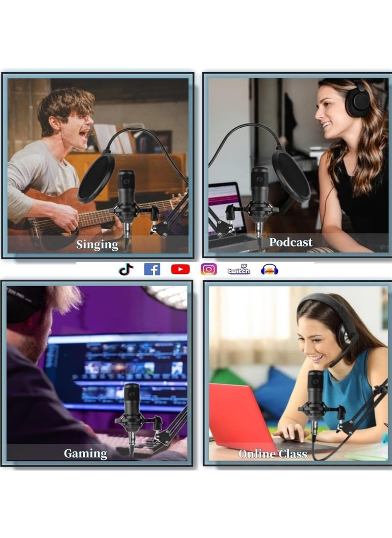 Generic Podcast Equipment Bundle, with BM800 Podcast Microphone and V8 Sound Card, Voice Changer - Audio Interface -Perfect for Recording, Singing, Streaming and Gaming (BLACK)  - Image 5