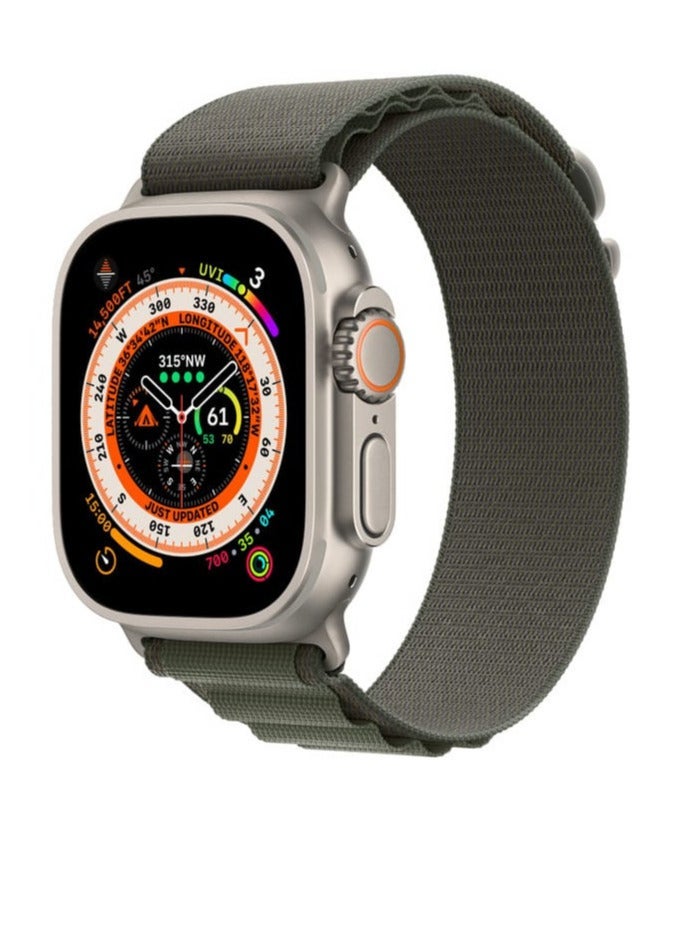 Olive green nylon replacement band compatible with Apple Watch Series 10/11, size 45/46/49mm - Image 3