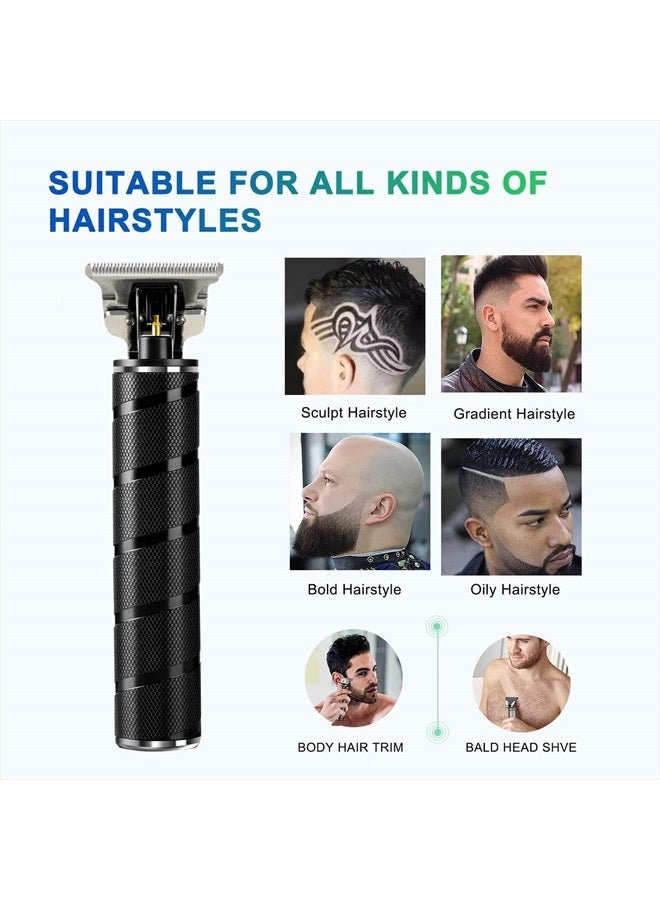 UFREE مقص شعر للرجال، مقص لحية كهربائي للرجال، ماكينة حلاقة لاسلكية، مجموعة قص الشعر، هدايا للرجال (أسود) - Image 4