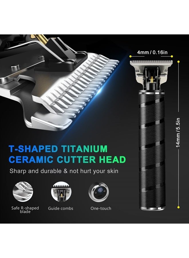 UFREE مقص شعر للرجال، مقص لحية كهربائي للرجال، ماكينة حلاقة لاسلكية، مجموعة قص الشعر، هدايا للرجال (أسود) - Image 2