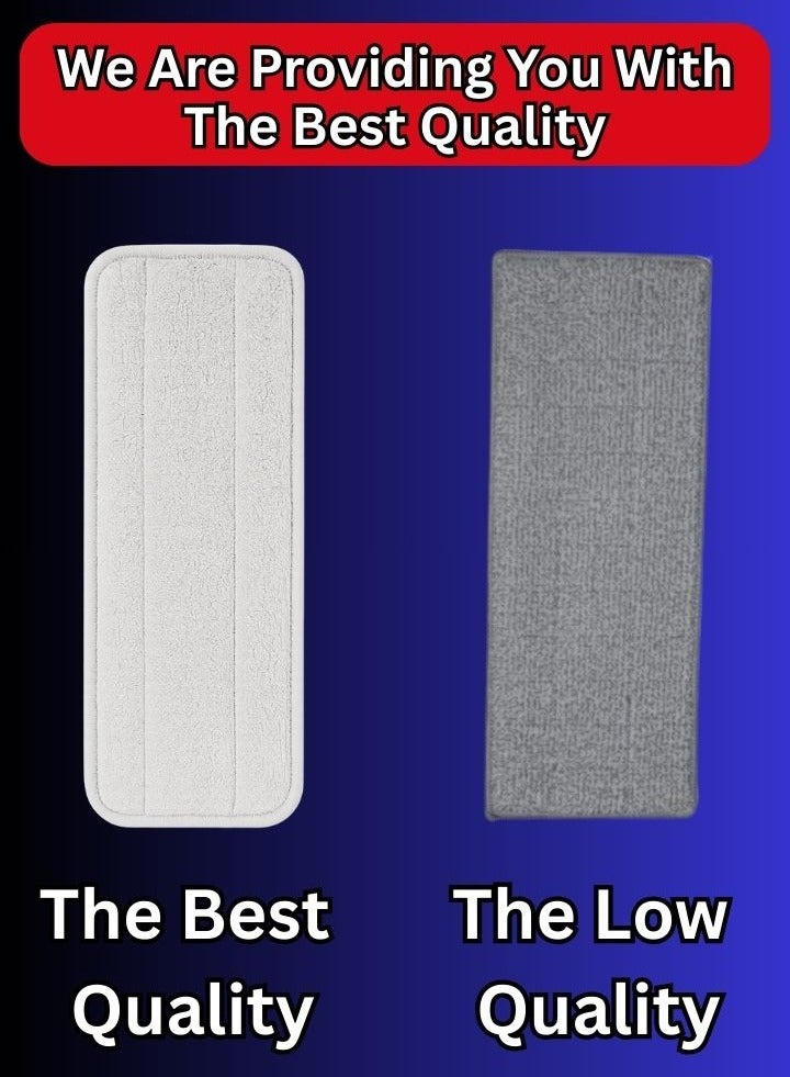 مجموعة ممسحة ودلو بعصر ذاتي – ممسحة فلات من الألياف الدقيقة بدوران 360° ومقبض طويل – للتنظيف الجاف والرطب للأرضيات والنوافذ – مثالية لتنظيف المنزل في الإمارات - Image 4