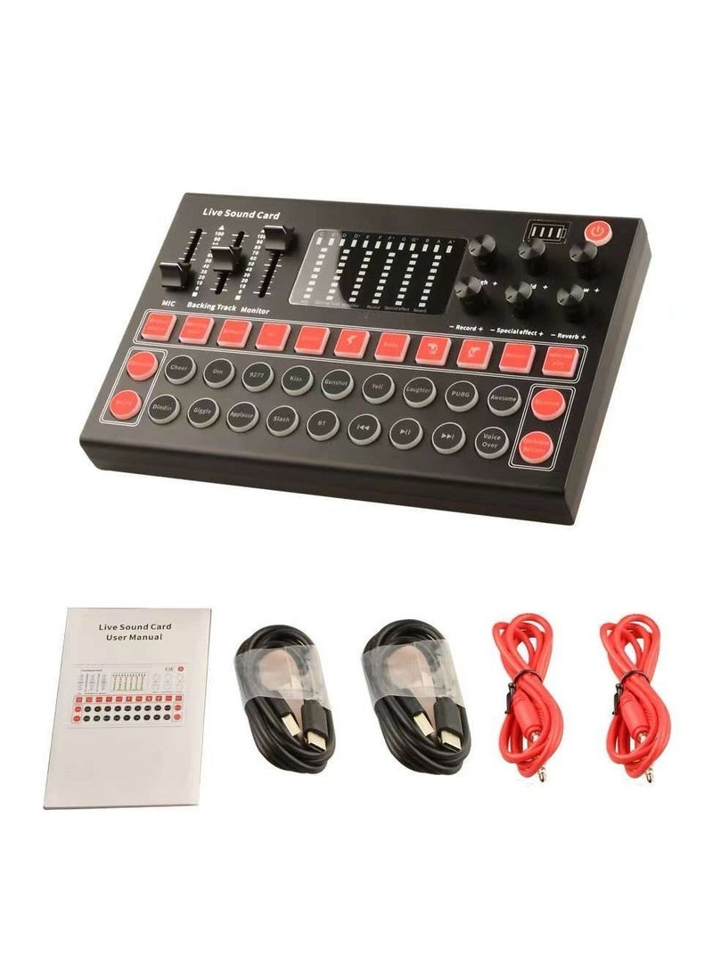 M9 USB Mixer Musical Professional Soundcard Audio Interface – High-Quality Studio Recording and Live Streaming Sound Card for Mobile, PC, Broadcast, and Podcast with Multiple Input Options and Easy USB Connectivity - Image 1