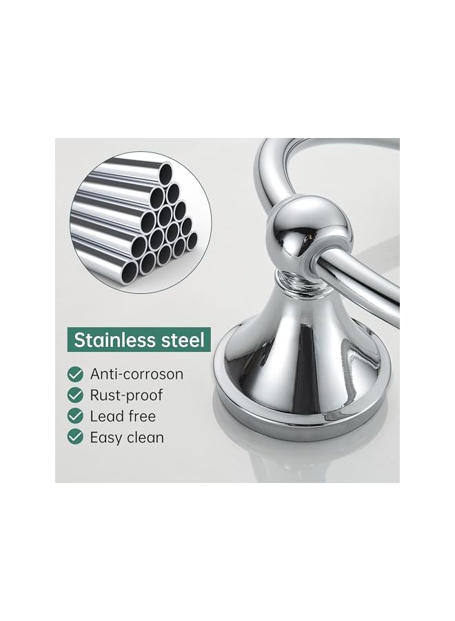 promass Bath Towel Rings Wall Mounted Hand Towel Holder Towel Hanger for Bathroom - Image 2