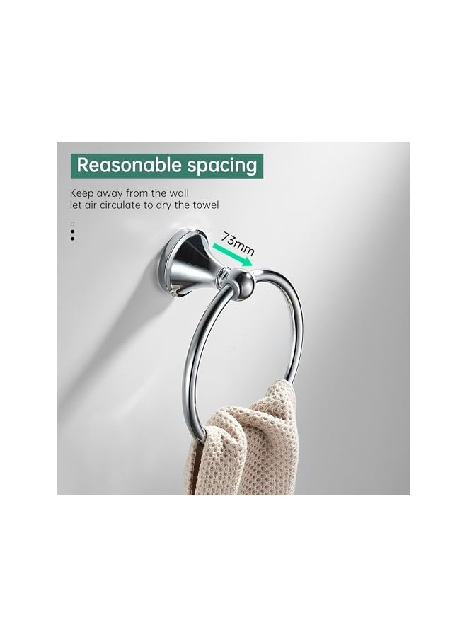 promass Bath Towel Rings Wall Mounted Hand Towel Holder Towel Hanger for Bathroom - Image 4