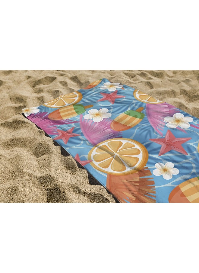 منترا فوطة  تيري مطبوعة ( popsicle )  مقاس 70X140  - Image 1