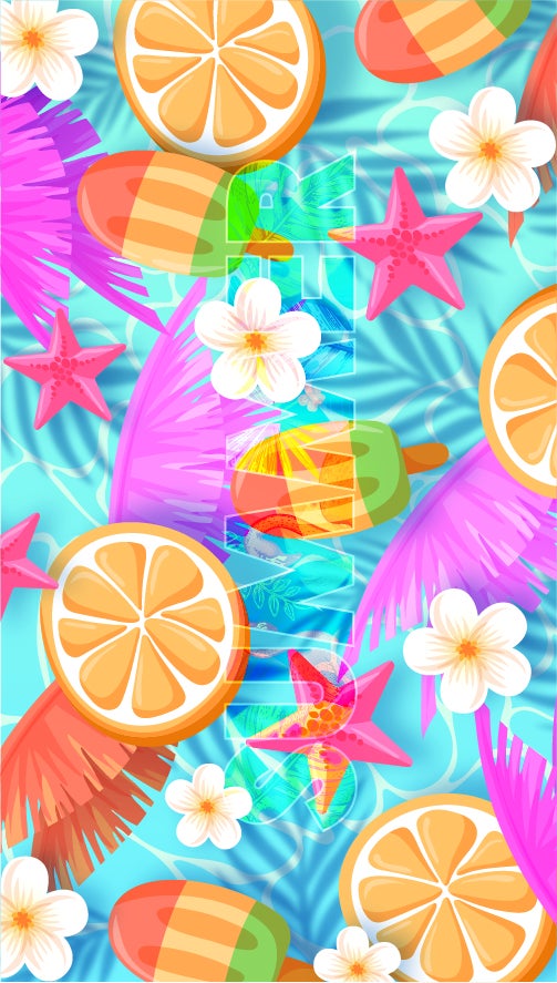 منترا فوطة  تيري مطبوعة ( popsicle )  مقاس 70X140 - Image 2