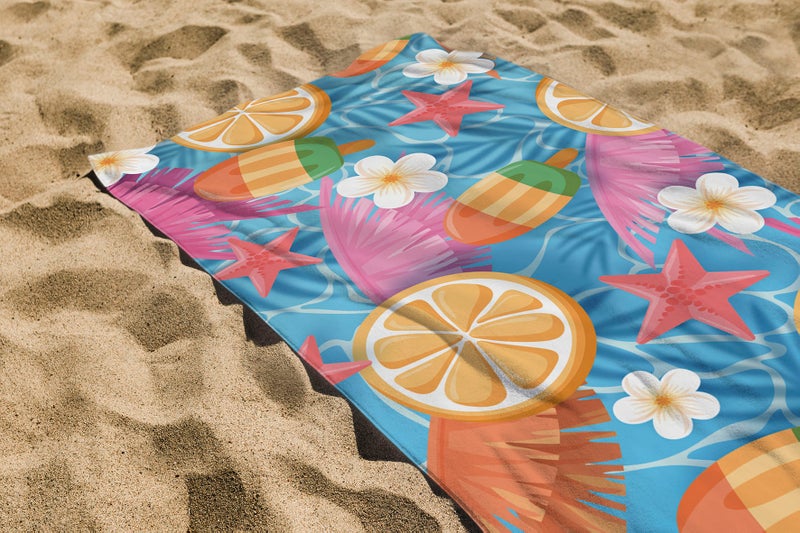 منترا فوطة  تيري مطبوعة ( popsicle )  مقاس 70X140 - Image 1