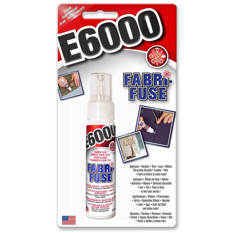 Fabri Fuse Adhesive Glue Bonds Fabric, Felt, Metal, Wood, Glass, Rubber, Ribbon, Lace, Leather 59.1ml