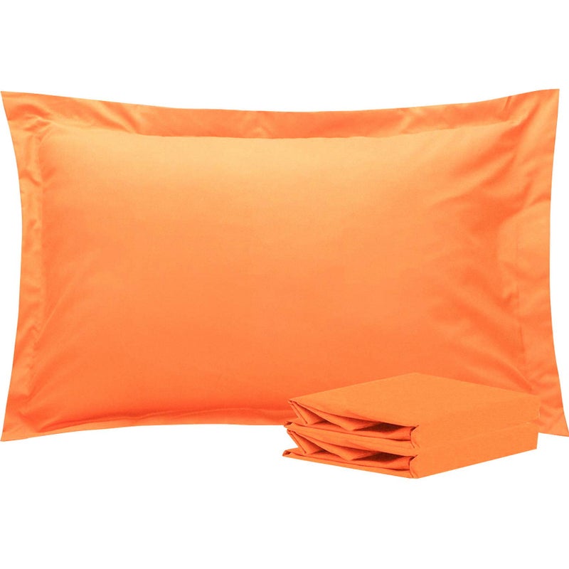 إن تي باي NTBay Queen Pillow Shams - 2 Pack Microfiber 20x30 Coverings - Super Super and Dozy Growner Resistant 20x30 Indcses Oxford Plowcases Orange  - Image 1