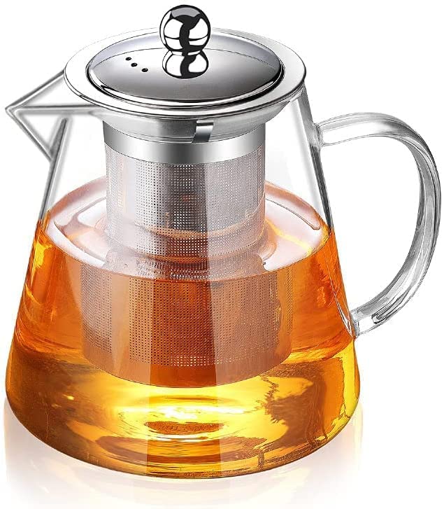 Reflector 750ML Premium Glass Teapot with Removable Infuser Stovetop Microwave Safe Borosilicate Clear Large Glass Kettle Blooming and Loose Leaf Tea Maker Set - Image 1