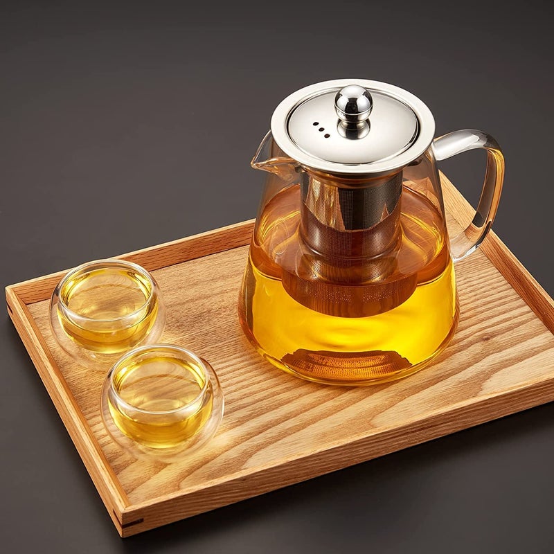 Reflector 750ML Premium Glass Teapot with Removable Infuser Stovetop Microwave Safe Borosilicate Clear Large Glass Kettle Blooming and Loose Leaf Tea Maker Set - Image 3