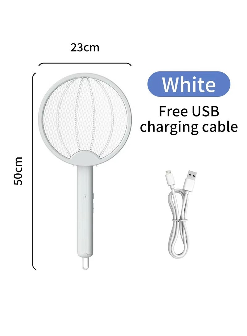 راكسوم مصباح قاتل البعوض - صاعق حشرات كهربائي 2700 فولت، قابل لإعادة الشحن عبر USB للاستخدام الداخلي والخارجي مع إضاءة ليلية للمنزل وغرفة النوم والمطبخ والمكتب (3 في 1) - Image 1
