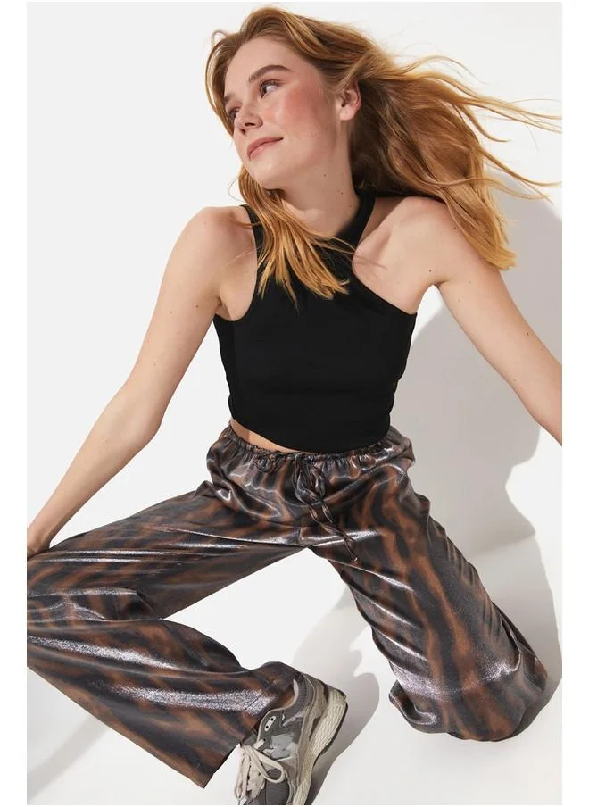 جون June Zebra Patterned Trouser Brown