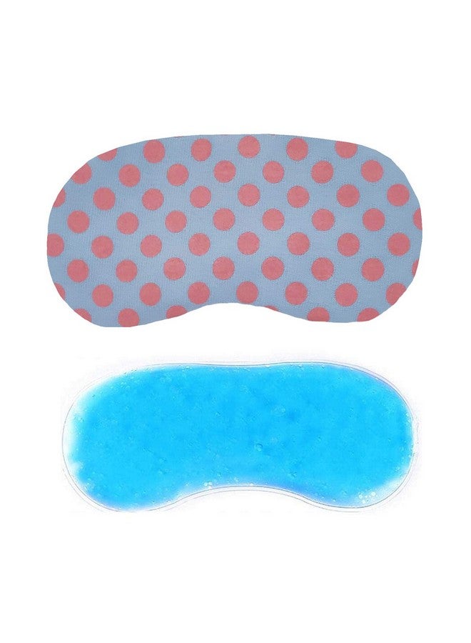 Jenna Polyester Cute Gel Sleeping Eye Shade Mask Cover For Insomnia, Meditation, Puffy Eyes And Dark Circles Polka Pinkblue - Image 1