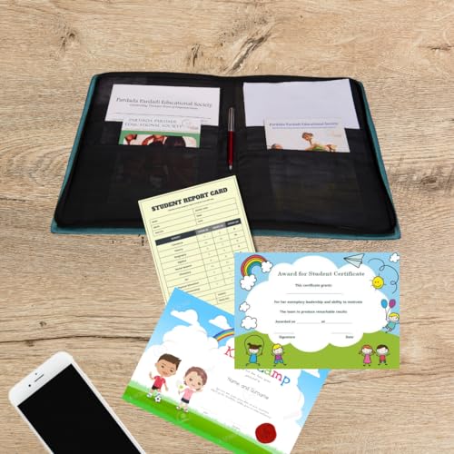 IVillage Poly Silk Printed File Folders | Suitable for Kids, Teenagers and Adults | Theme Based - Education| Lightweight, Durable and Eco - Friendly | Pack of 1 | Blue| Size : 14 * 10 Inches - Image 4
