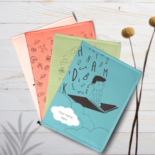IVillage Poly Silk Printed File Folders | Suitable for Kids, Teenagers and Adults | Theme Based - Education| Lightweight, Durable and Eco - Friendly | Pack of 1 | Blue| Size : 14 * 10 Inches - Image 5