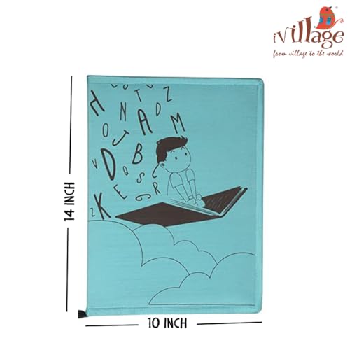IVillage Poly Silk Printed File Folders | Suitable for Kids, Teenagers and Adults | Theme Based - Education| Lightweight, Durable and Eco - Friendly | Pack of 1 | Blue| Size : 14 * 10 Inches - Image 2