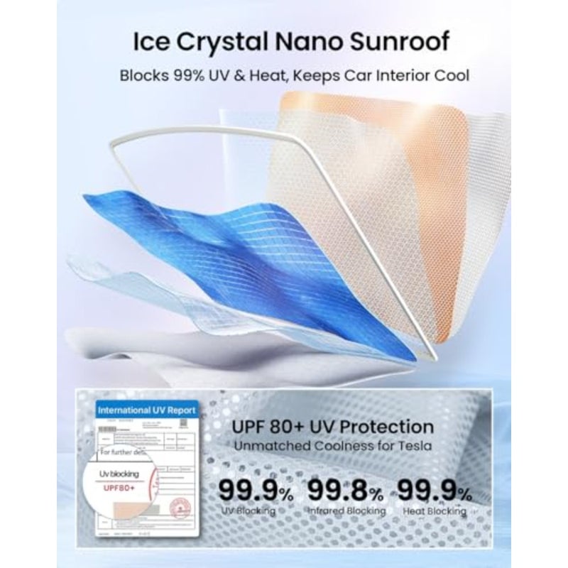 2025 Upgraded Tesla Model 3 Sunshade Roof [No-Sagging, No Gaps] Tesla 3 Accessories Heat Insulation Glass Sunroof Cover for Model 3 2025 2PCS, Interior Grey - Image 4