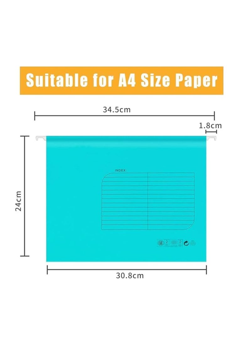 Generic - Suspension Files A4 (25 Pack,Blue), Suspension Files with Tabs and Card Inserts for Filing Cabinet,Hanging Filing Folders Filing Cabinet Folders - Image 1