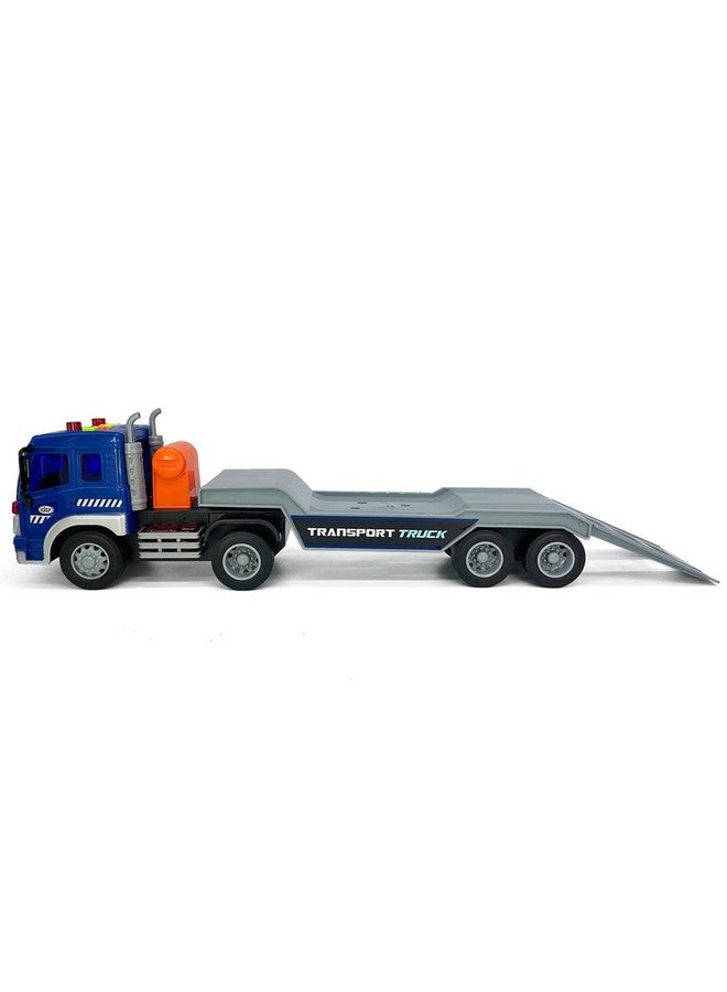 VIIGER Large Flatbed Truck Toy with Trailer Speedboat Semi Tow Truck Flatbed Transport Boat Toy Vehicle 2 in 1 Playset, Light Sound, Toy Trucks for Boys 3 4 5 6 7 Years Old Kids Toddlers Birthday Gifts, blue - Image 4