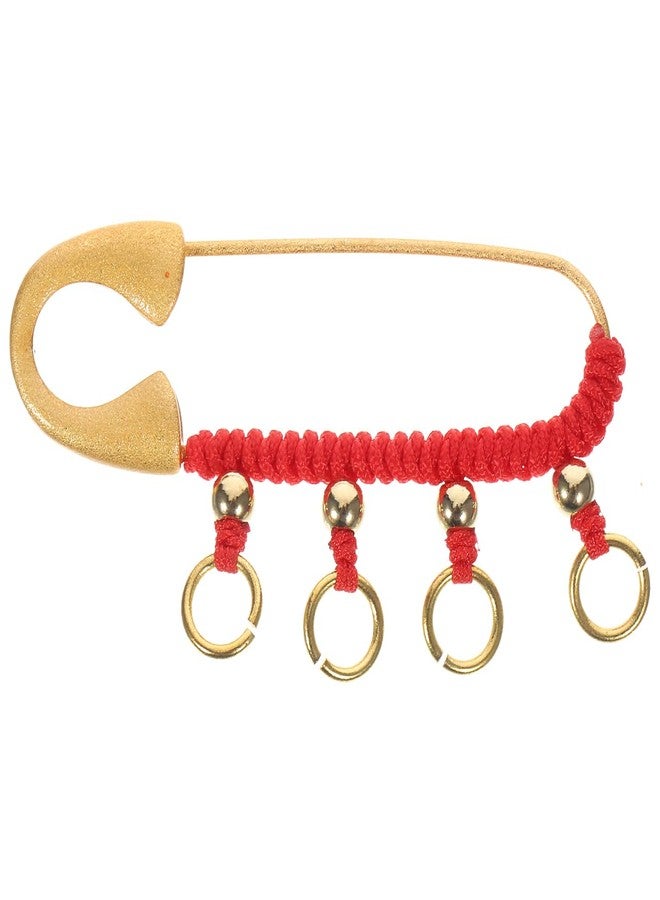 ORFOFE Vintage Safety Pin Brooch with Red Rope Brass Decorative Brooch for Newborns Present for Maternity and Clothing - Image 1